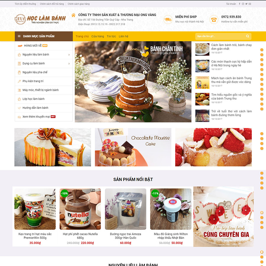 Theme wordpress tiệm bánh ngọt