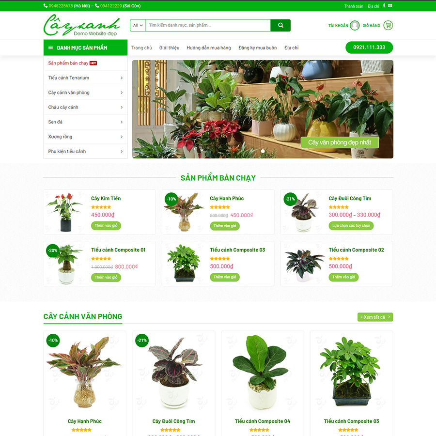 Theme wordpress cây xanh 01