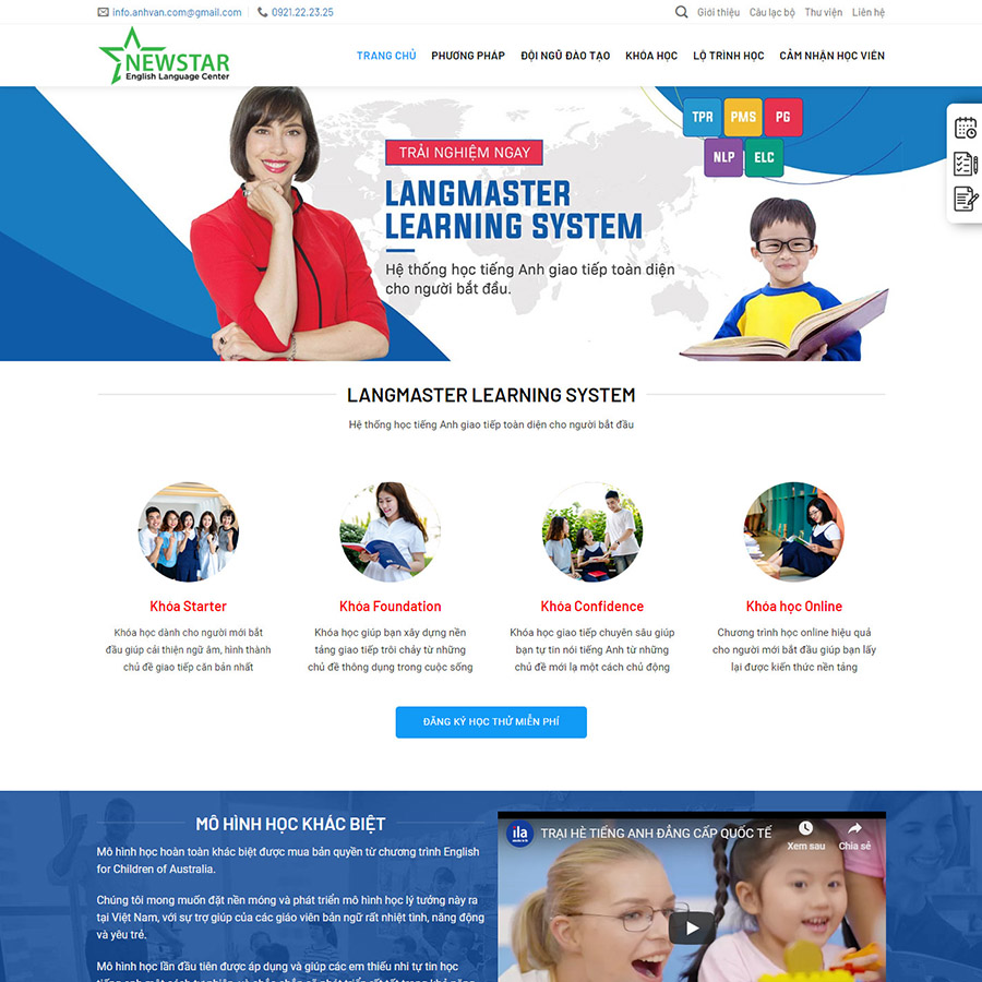 Theme wordpress trung tâm tiếng anh