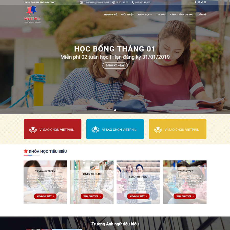 Theme wordpress Trung tâm tiếng anh 03