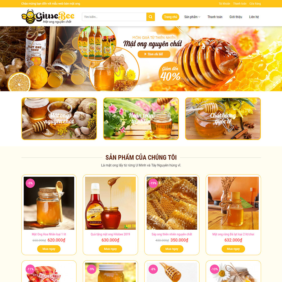 Theme wordpress bán mật ong