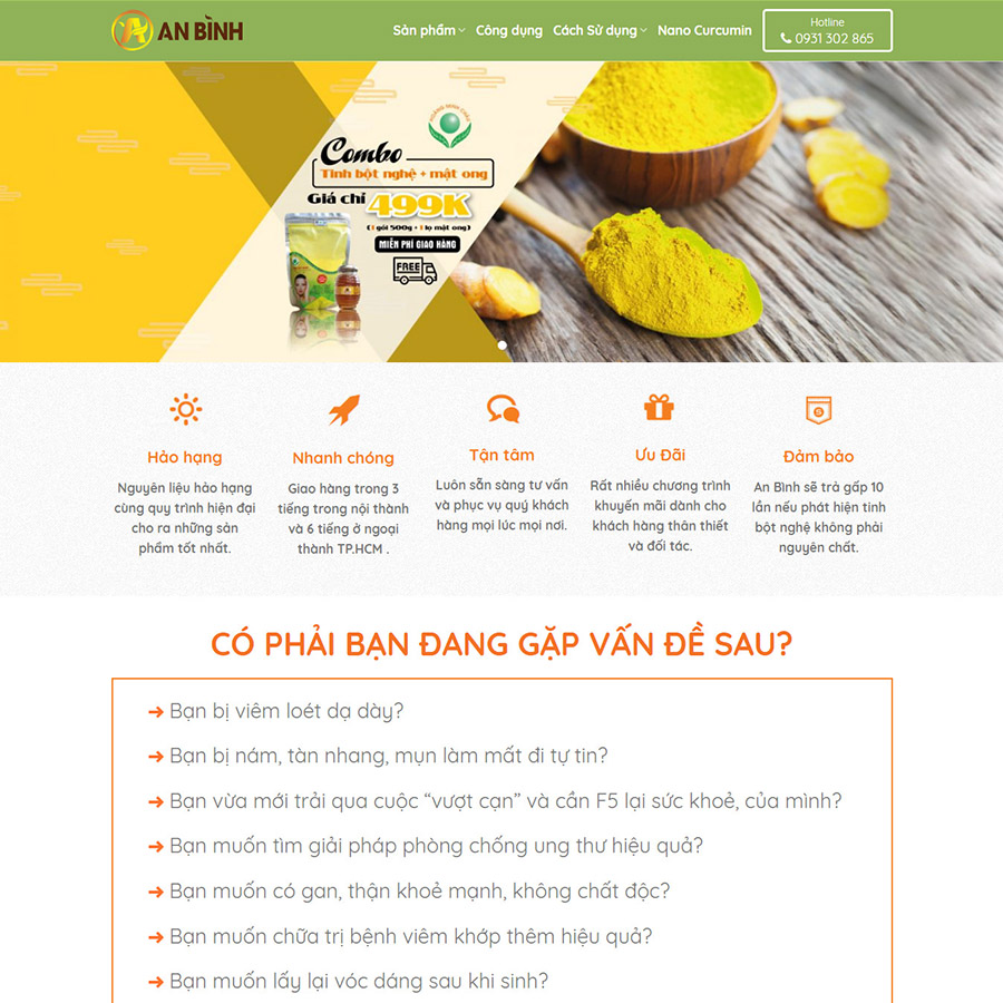 Theme wordpress Tinh bột nghệ