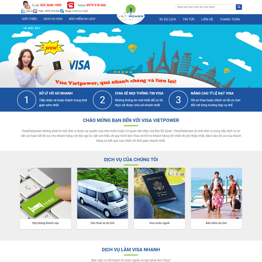 Theme WordPress Dịch Vụ Visa