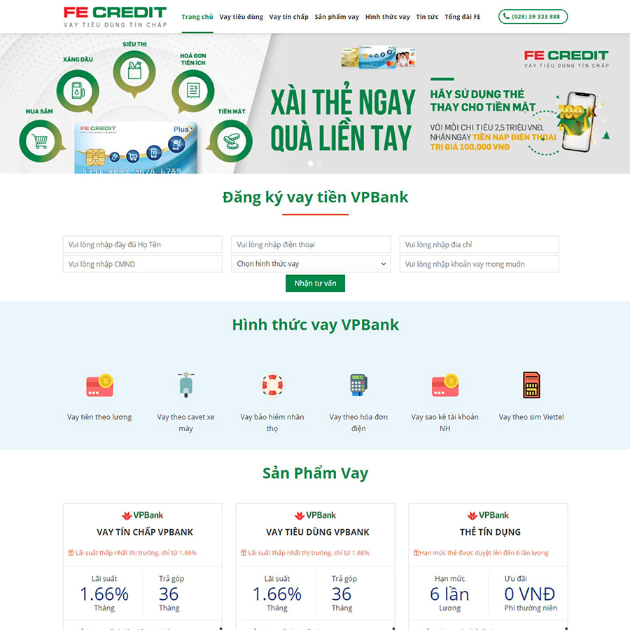 Theme wordpress tín dụng vpbank