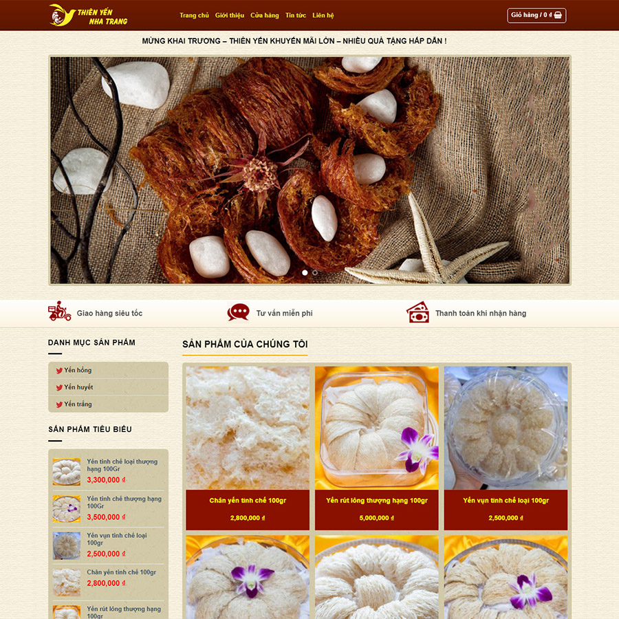 Theme WordPress Yến Sào 02